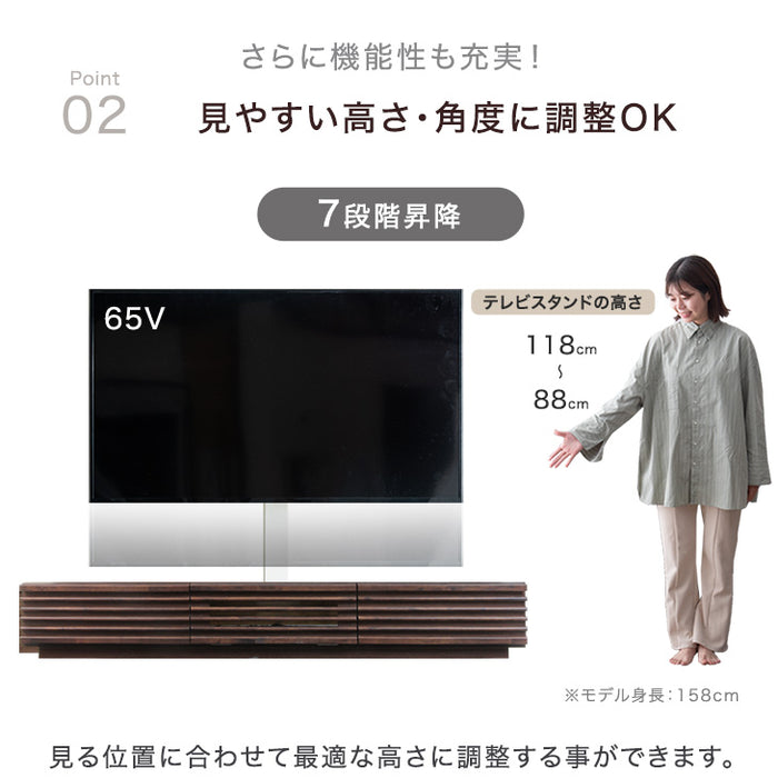 “置かない” テレビスタンド 完成品 日本製 上下/左右 首振り 32～65インチ対応  壁寄せ【超大型商品】〔33010229〕