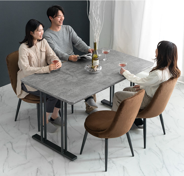 [幅140] コーデュロイ ダイニングテーブルセット 4人掛け 5点セット 回転椅子 おしゃれ【超大型商品】〔33010234〕