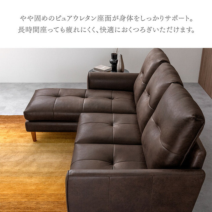 カウチソファー！ファブリックレザー！左右組み換えオッケー！ 玄関渡し】カウチソファ ヴィンテージ調 左右変換OK ファブリック
