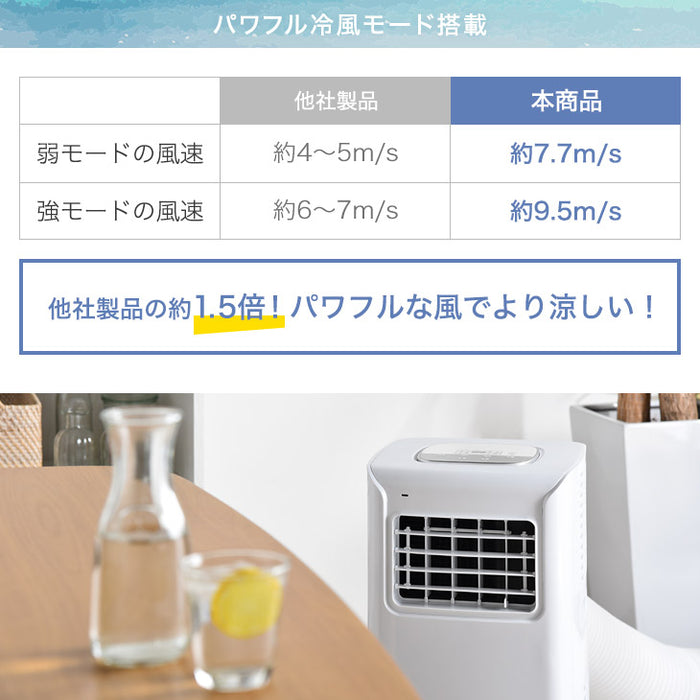 パワフル除湿モード付 スポットクーラー 4~6畳 除湿 最大20L/日 工事不要 窓パネル3枚付 一年保証〔38400057〕