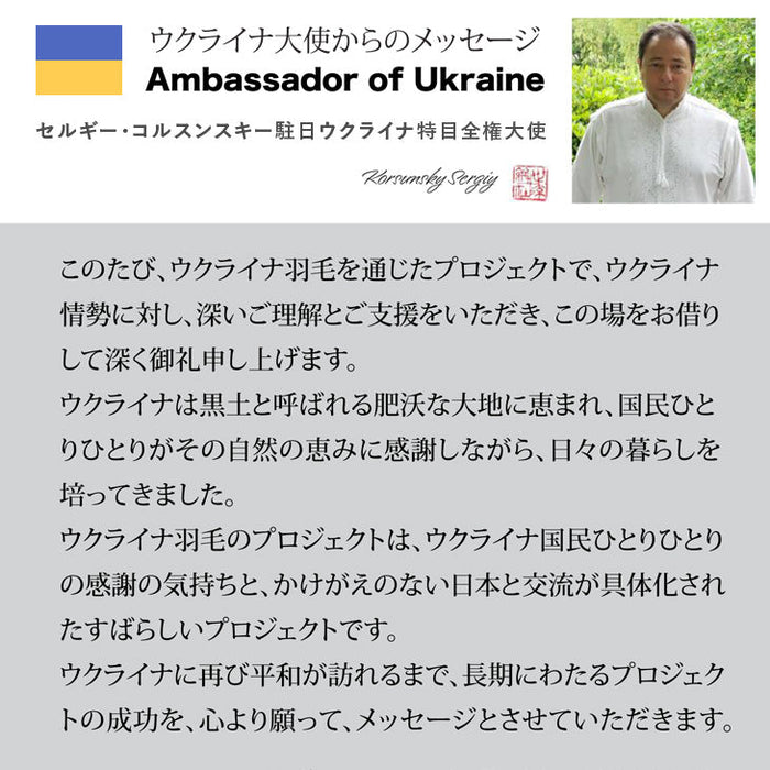 【ウクライナ支援】[セミダブルロング] 羽毛布団 マザーグース 95% 増量 日本製 立体キルト 440 dp以上 洗浄度1500mm 抗菌 防臭 防ダニ かさ高180mm以上 ブラックラベル〔39100351〕