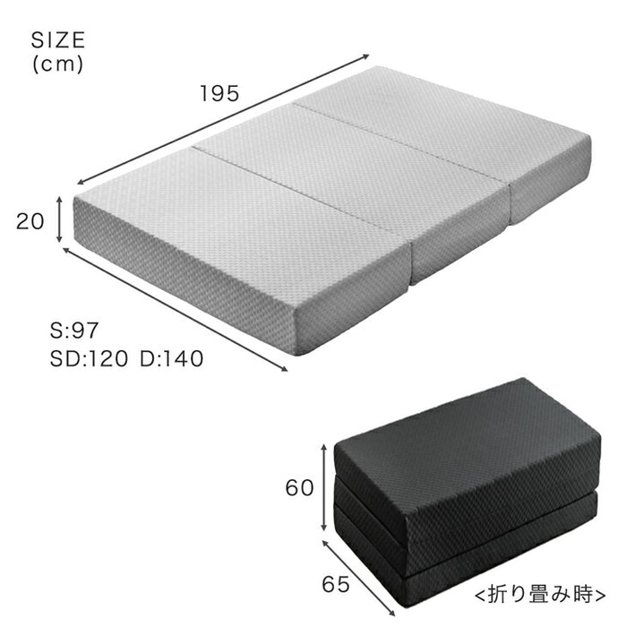 【新発売記念プライス】[セミダブル] 3層×3ゾーン 寝心地フルカスタム プレミアム 純高反発マットレス 3つ折り 極厚 20cm 3層構造 〔43300149〕