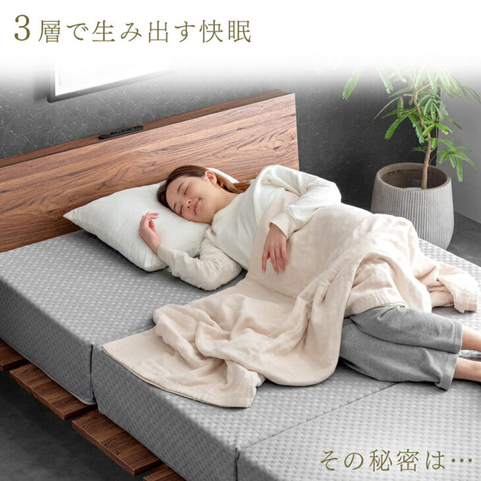 【新発売記念プライス】[シングル] 3層×3ゾーン 寝心地フルカスタム プレミアム 純高反発マットレス 3つ折り 極厚 20cm 3層構造 〔43300148〕