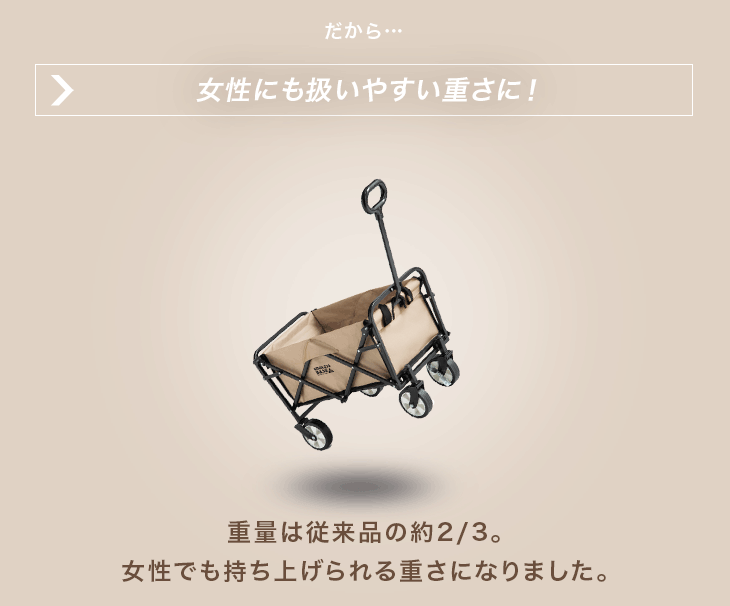 軽量&コンパクト キャリーワゴン 43L ストッパー付 耐荷重80kg 軽量 7kg 折りたたみ キャリーカート〔44400021〕