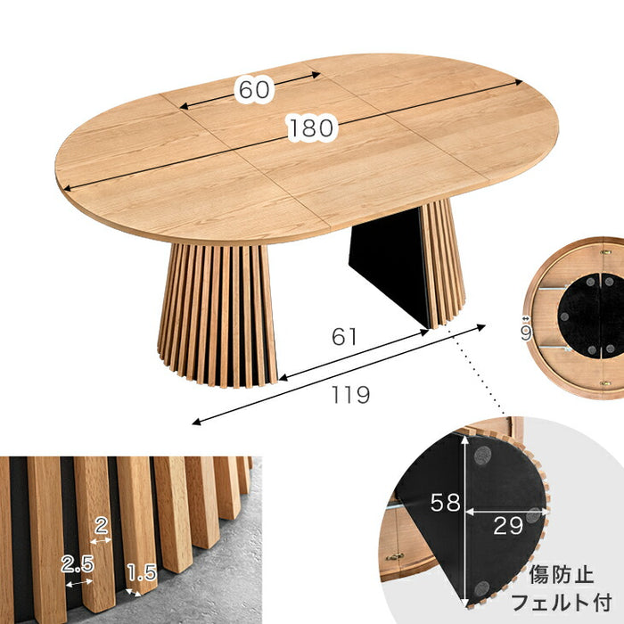 【新発売記念プライス】伸長式 円形 ダイニングテーブルセット 5点 4-6人掛け 120 180 天然木 伸長式テーブル 【テーブル搬入設置込み】【超大型商品】〔99900608〕