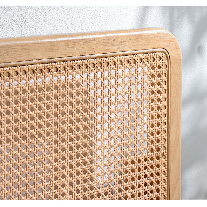 ［セミダブル］ラタン調 ベッドフレーム ベッド すのこベッド 木製 北欧〔49600431〕