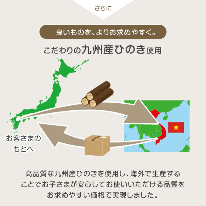 [お得セット] 現役ママが考えた 二段ベッド階段付き+三層 敷布団付き 九州産 木製 分離 宮棚付【超大型商品】 〔49602856〕