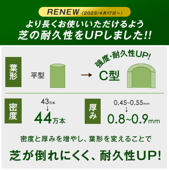 [2m×10m] 防草シート付き 超リアル極細人工芝 芝生 毛足35mm u字ピン 水はけ 高耐久 本物級【超大型商品】〔50900030〕