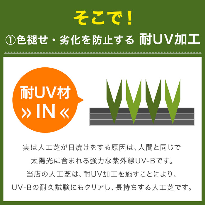 高耐久 リアル 人工芝 芝生 2m×10m 毛足20mm U字ピン48本付【超大型商品】〔50900033〕