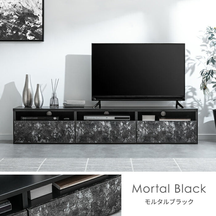 幅180cm］テレビ台 日本製 収納 完成品 ロータイプ モルタル調 テレビ