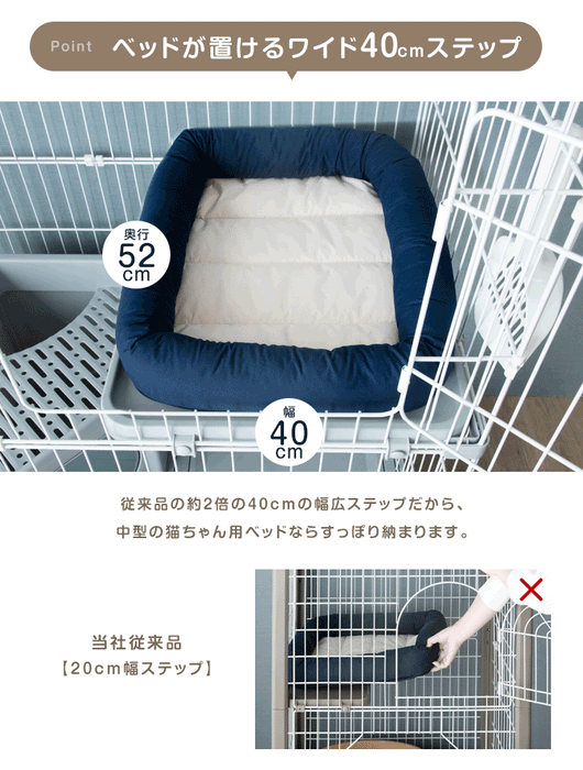 砂が飛ばニャい!? トイレ一体型 キャットケージ 2段 ハンモック 砂が飛ばニャい!? トイレ一体型 キャットケージ 2段 ハンモック