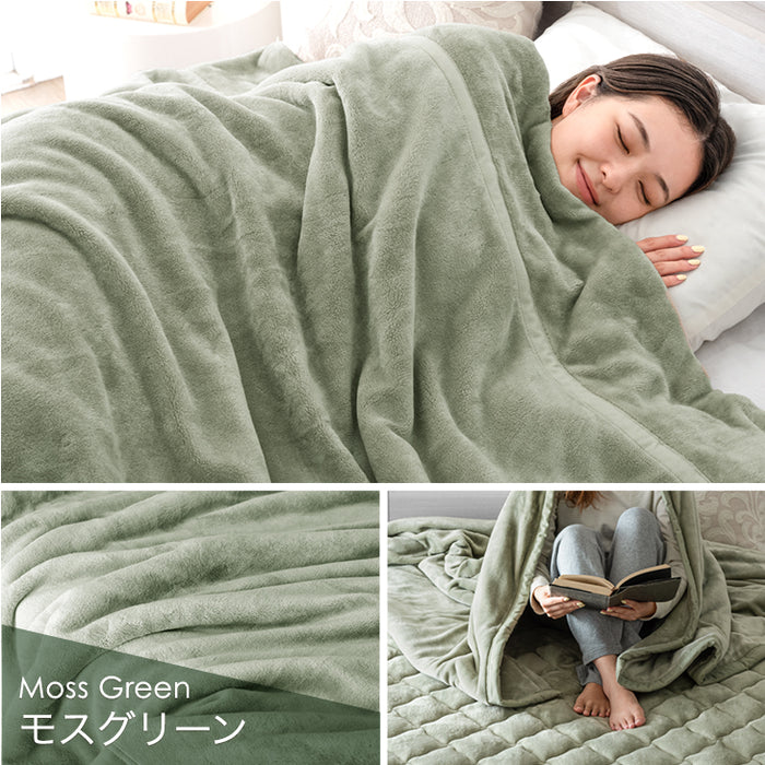 ★リニューアル記念★ [セミダブル] 2枚合わせ 洗える ブランケット 襟付き 吸湿 発熱 蓄熱 毛布 掛け布団〔58700128〕