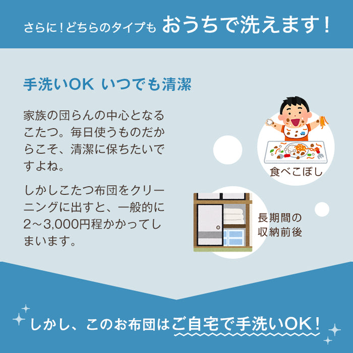 【対応こたつサイズ：幅105-120×奥行75-90cm】2点セット 掛布団 敷布団 長方形 洗える おしゃれ 北欧〔61140264〕