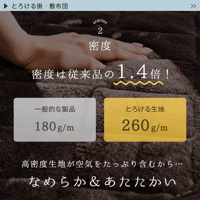 120×80cm 3点セット 抗菌防臭！何度も洗える とろりん掛敷布団 + こたつテーブル 長方形 抗菌 防臭 掛布団 UV 天板 こたつセット 〔61140534〕