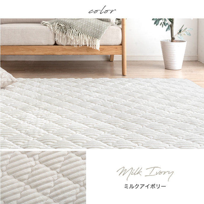 ★目玉アイテム★洗える ストライプ フランネル キルトラグ 130×190 防菌 防臭 防ダニ 床暖房対応 滑り止め〔61300050〕