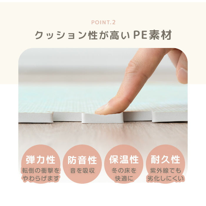 【新発売記念プライス】[12畳] 花柄 ジョイントマット大判 59cm 安心 低ホル 洗える 1級防音 抗菌 防臭 床暖房対応 サイドパーツ付 フローリング〔99900616〕