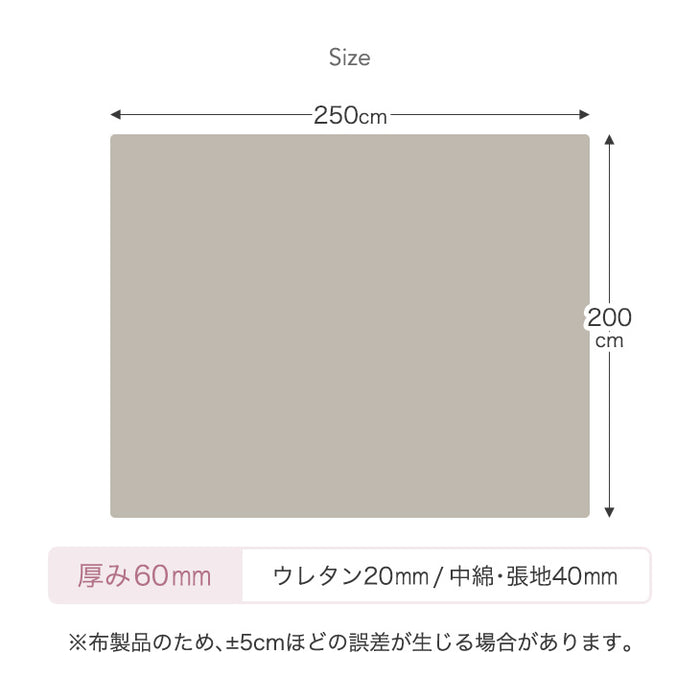 [200×250]  超極厚60mm とろりんラグ 3畳 とろけるような肌触り 極細マイクロファイバー ホットカーペット対応〔65010010〕