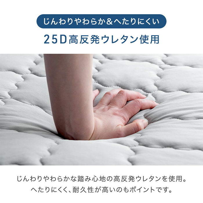 [185×240cm]ひんやり冷感！超極厚60mm 洗える カバーリングラグ Q-max0.5 防音 抗菌 防臭 防ダニ 滑り止〔65010034〕