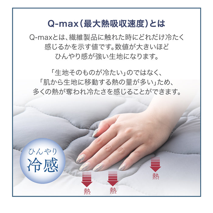 ［セミダブル］強冷感×高通気 ひんやり敷きパッド 洗える 接触冷感 防臭 防ダニ 防菌 ひんやりマット リバーシブル〔65010095〕