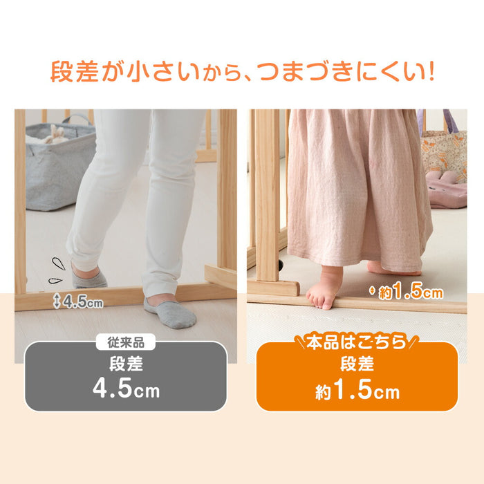 ［幅167］現役ママが考えた つまづきにくい ベビーサークル バリアフリー 扉付き ハイタイプ 天然木 8枚セット〔65200003a〕
