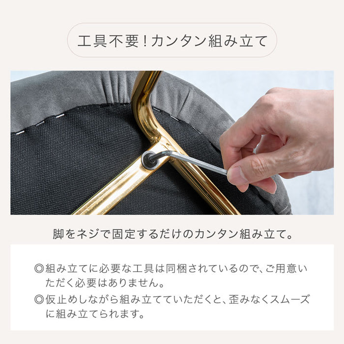 ダイニングチェア ゴールド脚 ベロア調 韓国風 チェア 椅子 シェル型 シェル〔68300015〕