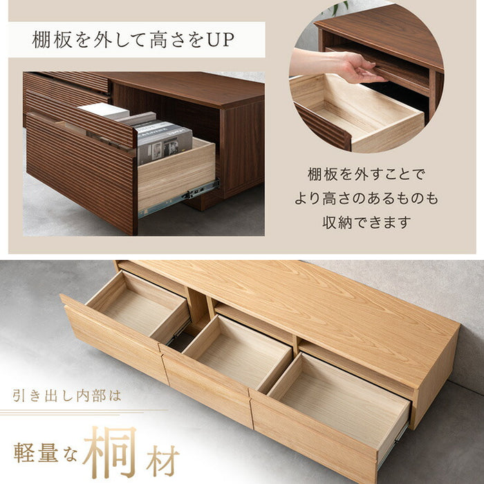 ［幅166cm］テレビ台 完成品 アッシュ 木製 北欧 ロータイプ キャビネット テレビボード【超大型商品】〔71020052〕