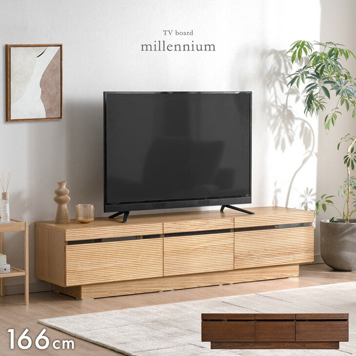 ［幅166cm］テレビ台 完成品 アッシュ 木製 北欧 ロータイプ キャビネット テレビボード【超大型商品】〔71020052〕