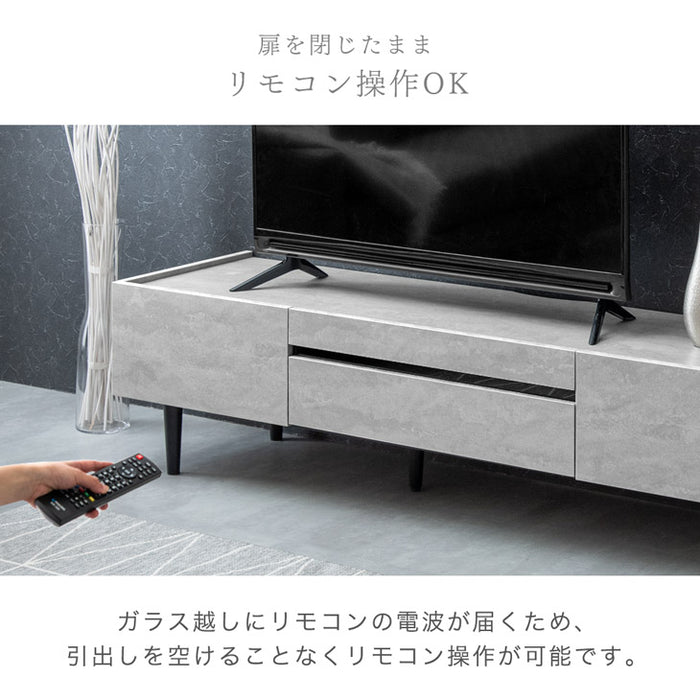 ［幅160cm］テレビ台 完成品 テレビボード 32型 ストーン調 TV台 ローボード【超大型商品】〔71050008〕
