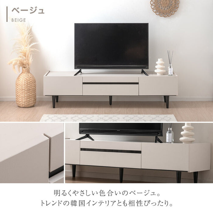 ［幅160cm］テレビ台 完成品 傷に強いメラミン天板 テレビボード 32型 42型 木目調 TV台 ローボード【超大型商品】〔71050008a〕