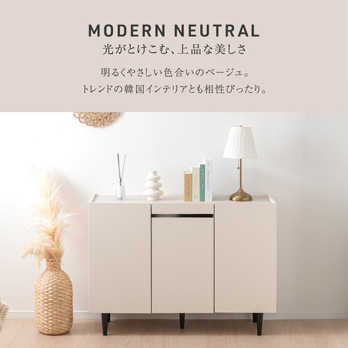 サイドボード 傷に強いメラミン天板 完成品 120cm キャビネット チェスト サイドチェスト【超大型商品】〔71050015a〕