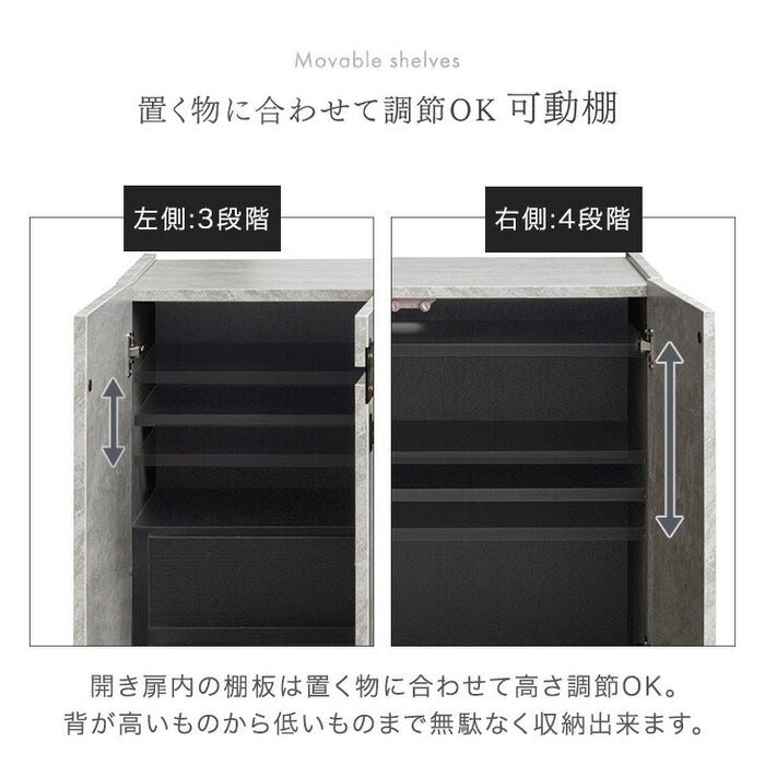 サイドボード 傷に強いメラミン天板 完成品 120cm キャビネット チェスト サイドチェスト【超大型商品】〔71050015a〕