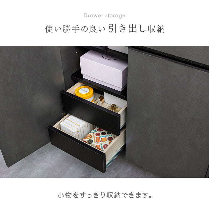 サイドボード 傷に強いメラミン天板 完成品 120cm キャビネット チェスト サイドチェスト【超大型商品】〔71050015a〕