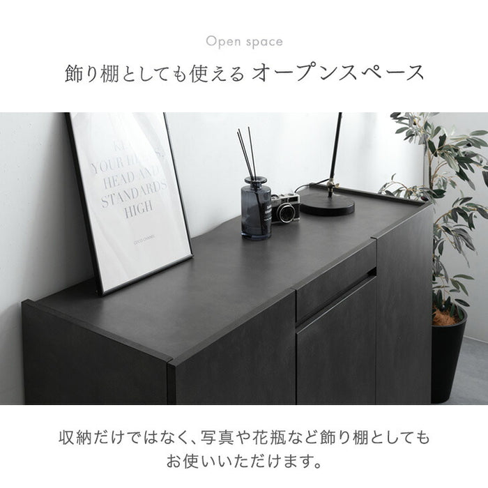 サイドボード 傷に強いメラミン天板 完成品 120cm キャビネット チェスト サイドチェスト【超大型商品】〔71050015a〕