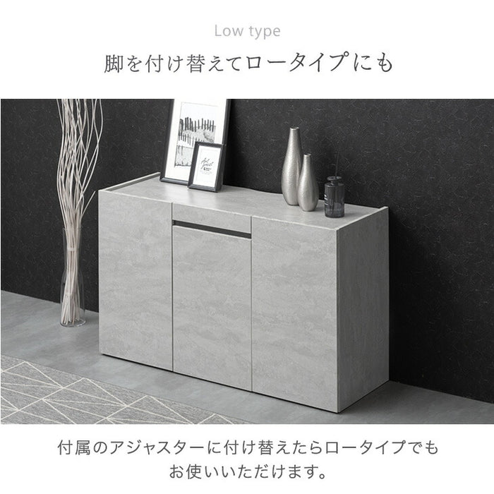 サイドボード 傷に強いメラミン天板 完成品 120cm キャビネット チェスト サイドチェスト【超大型商品】〔71050015a〕