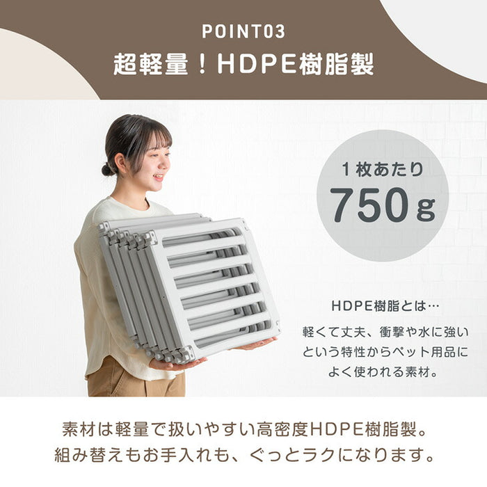 【新発売記念プライス】［10枚］ペットサークル 組替自在 2ドア 扉付き 滑り止め 正方形〔72500012〕