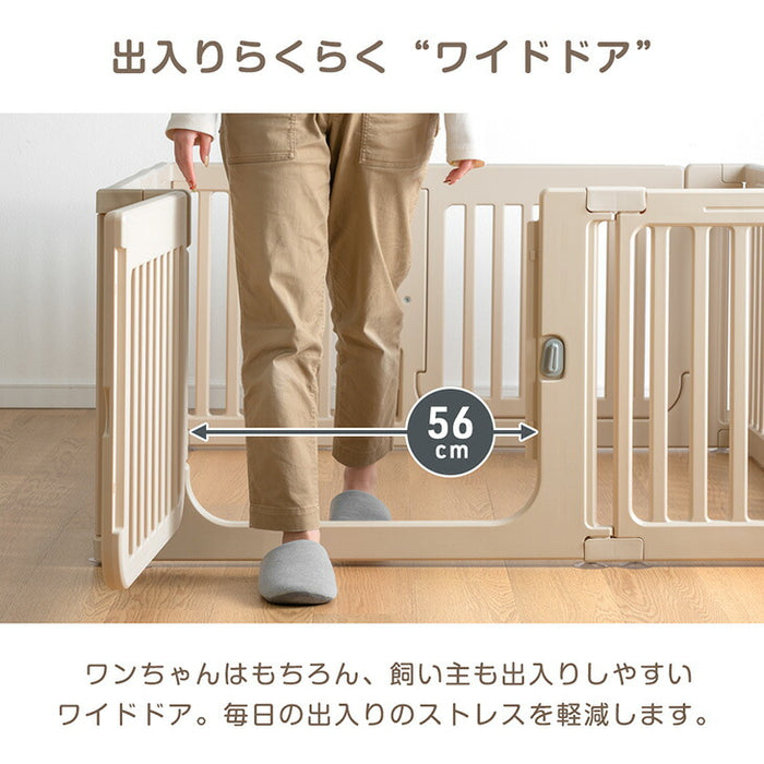 【新発売記念プライス】［10枚］ペットサークル 組替自在 2ドア 扉付き 滑り止め 正方形〔72500012〕