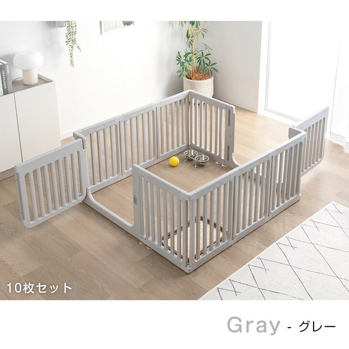 【新発売記念プライス】［10枚］ペットサークル 組替自在 2ドア 扉付き 滑り止め 正方形〔72500012〕