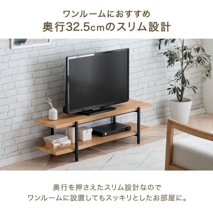 テレビ台 幅120cm 薄型 脚付き 収納棚 木製〔72600045〕