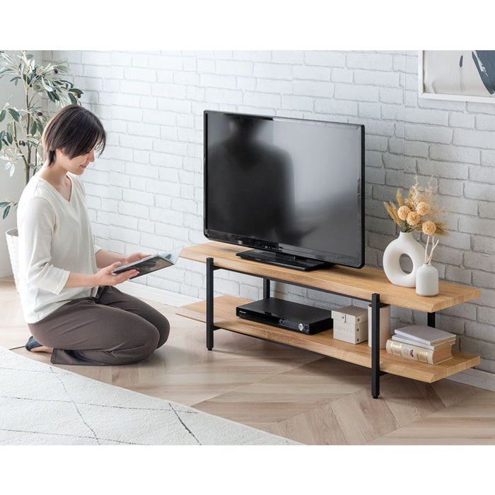 テレビ台 幅120cm 薄型 脚付き 収納棚 木製〔72600045〕