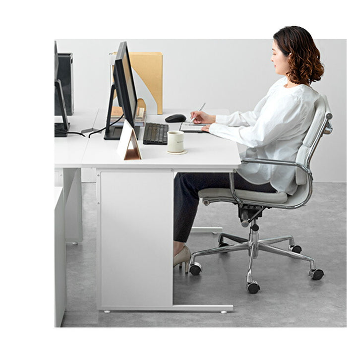 [幅120]法人様限定 オフィスデスク メラミン天板 アジャスター付き  コードスペーサー 奥行70 事務デスク〔99900583〕