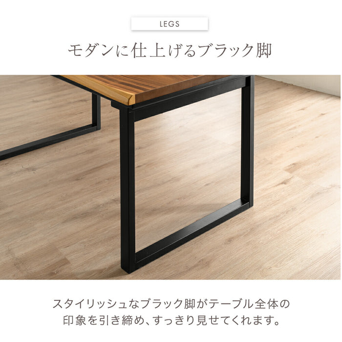 【新発売記念プライス】［幅140］天然木 ダイニングセット 5点 お掃除ロボット対応 耳付き天板 北欧【超大型商品】〔99908255〕