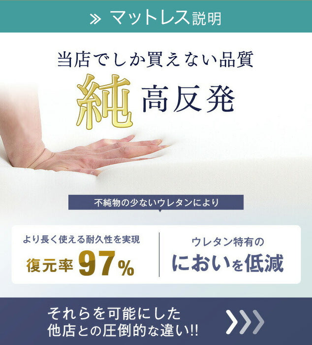 ［ダブル］収納付きベッド 高反発マットレス付き スマホスタンド＆USB・コンセント付き おしゃれ〔99900510〕