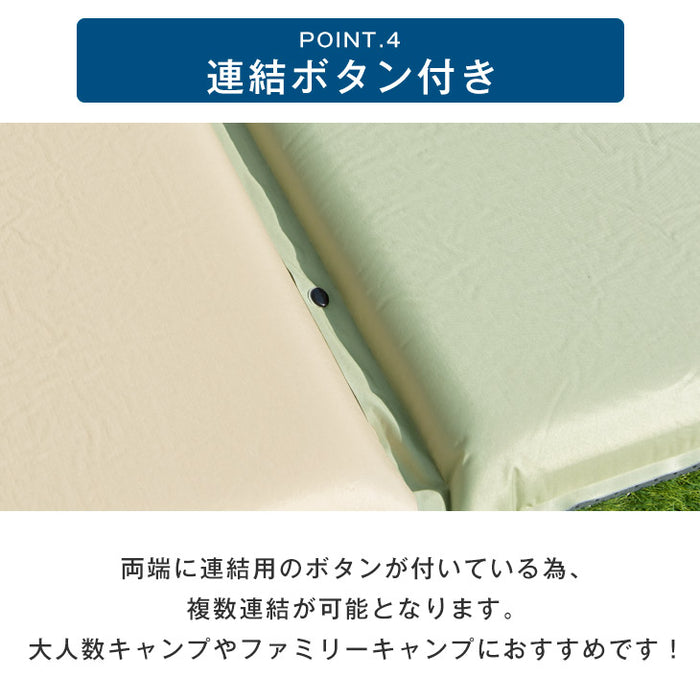 ［2個セット］車中泊マット 幅65cm 高反発 自動膨張 インフレータブルマット インフレーターマット キャンプマット クッション〔74100065〕