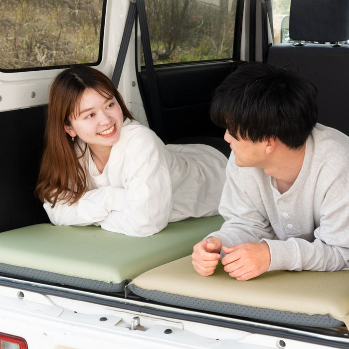 ［2個セット］車中泊マット 幅65cm 高反発 自動膨張 インフレータブルマット インフレーターマット キャンプマット クッション〔74100065〕