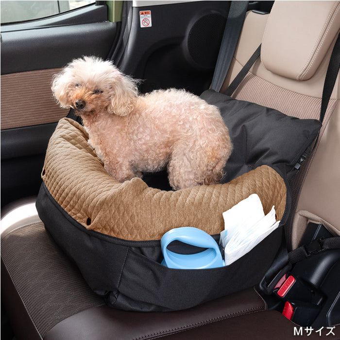 ［Lサイズ］ドライブベッド 洗える カバー 助手席 取り付け あごのせ 撥水 ペットベッド 犬用ベッド〔74100082〕