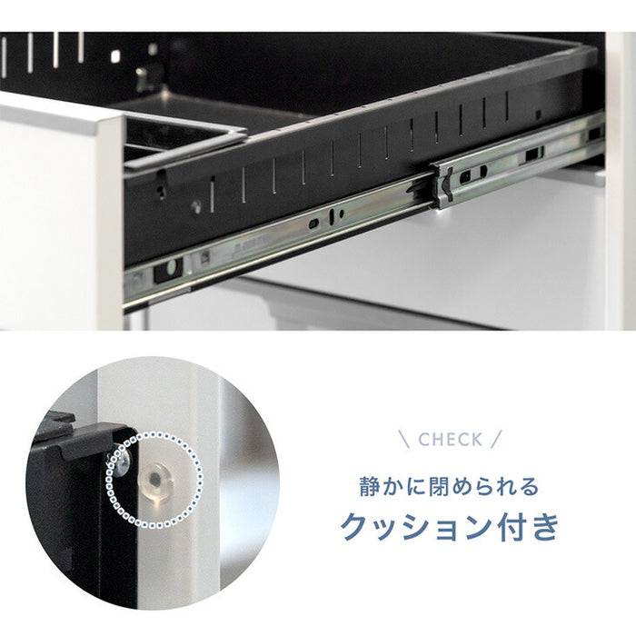 デスクワゴン 3段 キャスター付き 完成品 鍵付き A4 ファイル 大容量 収納 引き出し スリム ペントレー シリンダー錠 オールロック スチール オフィス おしゃれ〔77400011〕