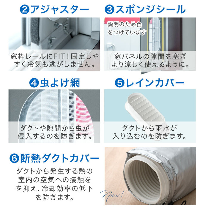 RENEW 猛暑対応 超強力スポットクーラー  断熱ダクトカバー付 2.9kW 除湿 38L/日 12畳 〔79800001〕