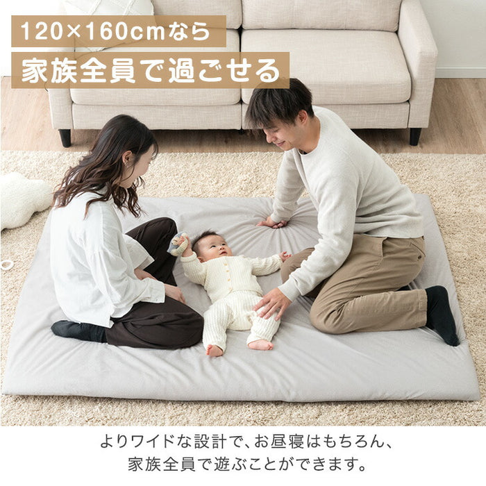 【新発売記念プライス】全部洗える！ 寝返りマット 120×160 防水 収納バッグ ベビーマット プレイマット お昼寝マット〔80101146〕