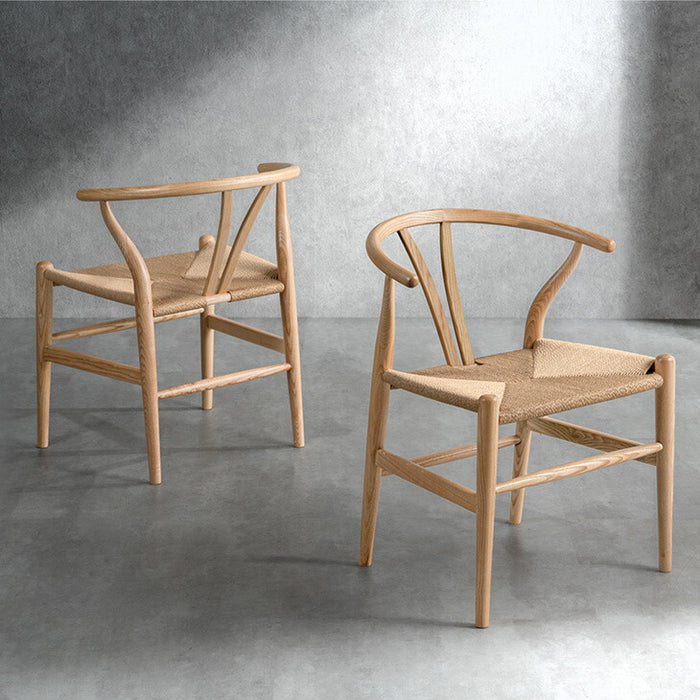［2脚セット］北欧モダンスタイル ダイニングチェア 完成品 天然木 アッシュ 北欧〔80500003〕