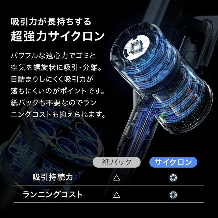 【新発売記念プライス】スタンド付き サイクロン掃除機 コードレス 2way ハンディ スティック 掃除機 コードレス掃除機 スティック掃除機 〔80700008〕